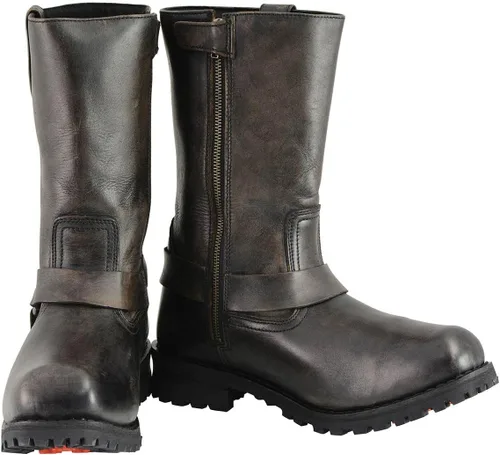 Miniatura 2 de Milwaukee Leather MBM9005 - Botas de motocicleta con arnés de punta cuadrada clásica de 11 pulgadas para hombre