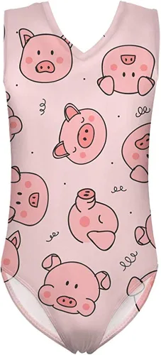 TWIKVASTA Maillots de gimnasia para niñas pequeñas, sin mangas, ropa de baile de ballet, ropa de práctica atlética, traje de baño de una pieza