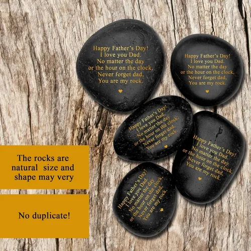 Miniatura 5 de Regalos Únicos para el Día del Padre para Hombres - Piedras Decorativas Gravadas de Regalo para el Día del Padre para Papá de Hijo - Conmovedor Eres