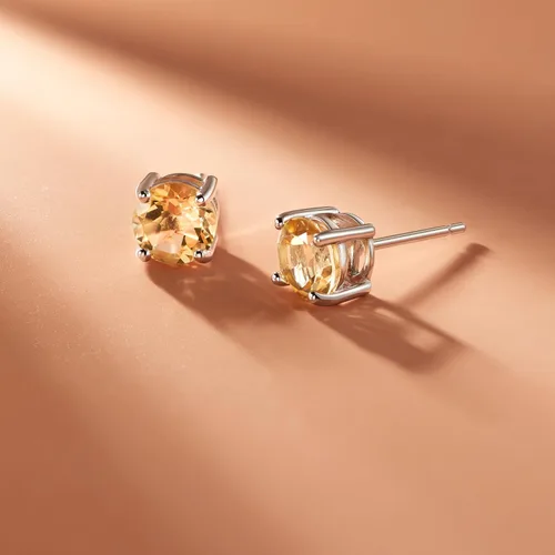 Miniatura 23 de Amazon Essentials Aretes redondos de plata de ley con piedra natal (anteriormente colección Amazon)