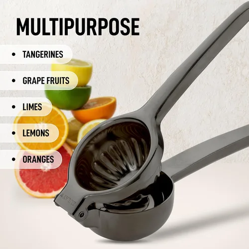 Miniatura 5 de Zulay Kitchen Exprimidor de limón extra grande de acero inoxidable, fácil de apretar y resistente, exprimidor de limón, exprimidor ergonómico