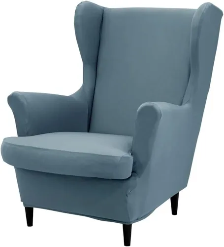 Miniatura 29 de Fundas para silla Wingback, 2 piezas, fundas elásticas para sillón de ala de color sólido con parte inferior elástica, protector de muebles