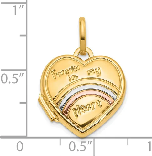 Miniatura 5 de Medallón de corazón en oro amarillo de 14 k, 0.591 in, 0.827 in x 0.591 in, Metal