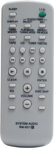 RM-SC1 - Control remoto de repuesto compatible con Sony Mini Hi-Fi Component Stereo System MHC-GX450 MHCGX450 CMT-NE3 MHC-GX250 CMTNE3 MHCGX250