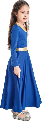 Miniatura 80 de CHICTRY Vestido de baile lírico sin mangas asimétrico para niñas, disfraz de adoración litúrgica contemporánea
