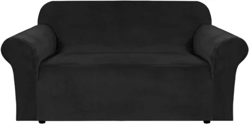 Miniatura 45 de H.VERSAILTEX Funda de terciopelo elástico para sillón, funda para sillón de 1 cojín para sala de estar, funda de muebles hecha de terciopelo grueso