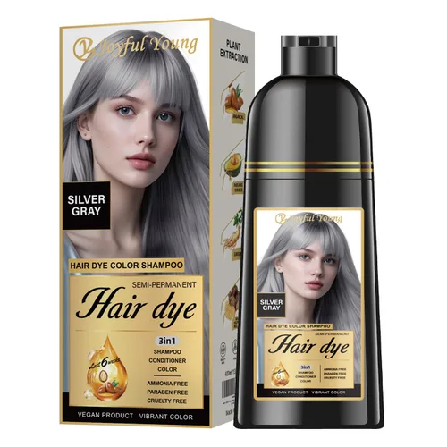 Miniatura 8 de Joyful Young Champú para teñir el cabello natural 3 EN 1, color de cabello para cobertura de canas, champú para teñir el cabello para mujeres