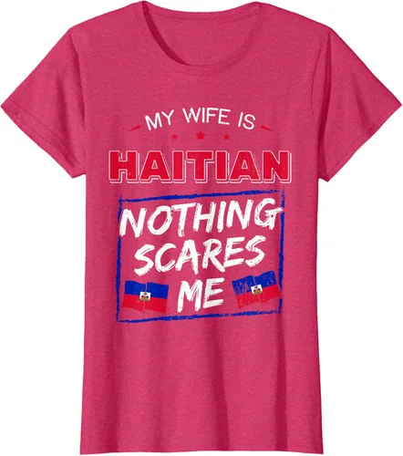 Miniatura 7 de My Wife Is Haitian Republic of Haiti Heritage Roots - Camiseta con bandera, Negro, S