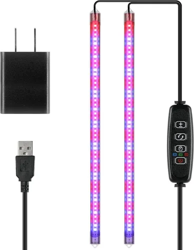 Miniatura 16 de iPower Luz LED de crecimiento con espectro completo para plantas de interior, cuello de cisne ajustable, 5 niveles regulables, 3 modos de Blanco