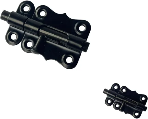 Miniatura 11 de QCAA Deco Perno de barril deslizante de acero duradero, 2 pulgadas, revestimiento negro, paquete de 4, fabricado en Taiwán Recubierto negro (2")