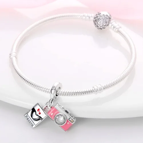 Miniatura 113 de KUNSIR Los abalorios se adaptan a pulseras Pandora para mujer, plata de ley 925, cuentas colgantes de joyería para niñas, dijes de feliz cumpleaños