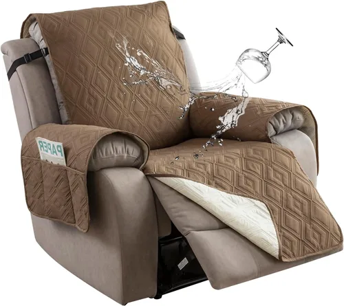 Miniatura 35 de Genina - Funda impermeable para sillón reclinable de dos plazas, funda antideslizante para sofá, funda para sofá reclinable de 2 plazas, funda