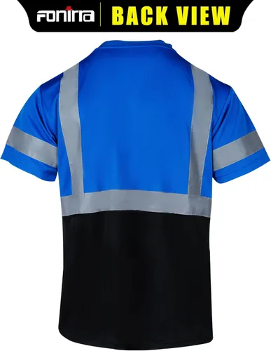 Miniatura 3 de FONIRRA Paquete de 3 camisas reflectantes de seguridad de alta visibilidad para hombres de alta visibilidad para trabajo de construcción con manga