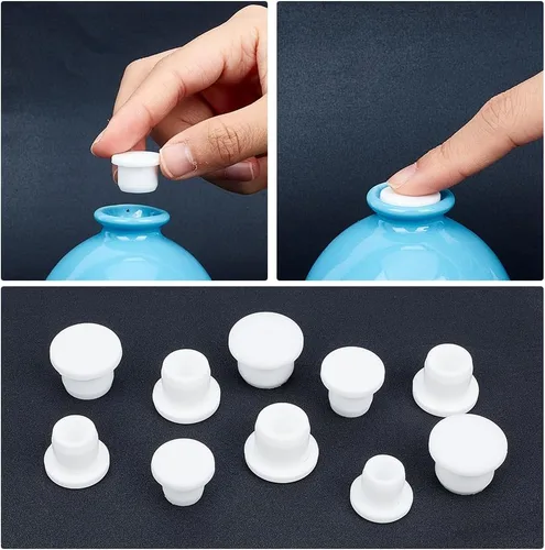 Miniatura 5 de GORGECRAFT 50 tapones de goma de silicona para salero y pimentero de 5 tamaños, 0.394 in, 0.433 in, 0.472 in, 0.512 in, 0.551 in de diámetro