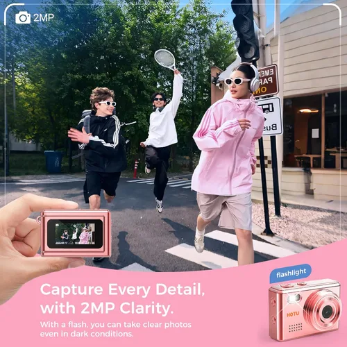 Miniatura 3 de HOTU Mini cámara digital con llavero, mini cámara Y2K de tamaño bolsillo, cámara pequeña de 2 MP 1080P con tarjeta de 8 GB, grabadora de video