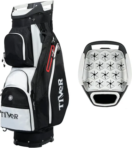 Miniatura 8 de TIVOR 2026 Golf Cart Bag with 15-Way Full-Length Divider Top, 12 Pockets, Premium Silent Golf Cart Bag with Rain Hood for Men，Fits Jumbo Grips
