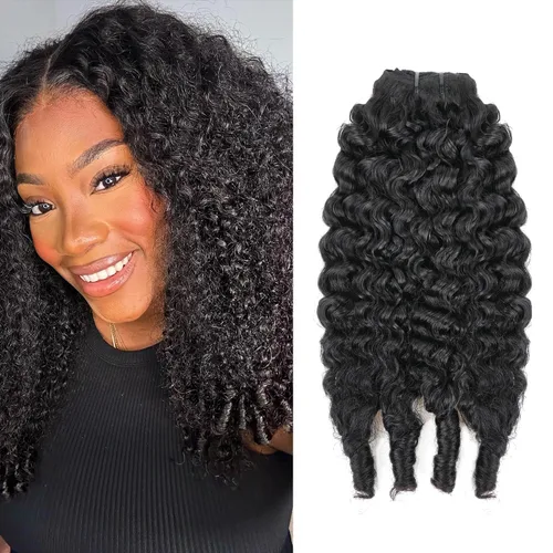 Miniatura 26 de Extensiones de cabello humano rizado con clip, 3C 4A, rizado con clip, cabeza completa, para mujeres negras, cabello humano brasileño Remy