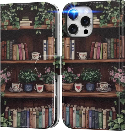 Miniatura 25 de DEENAKIN Funda tipo cartera para iPhone 15 con tarjetero + clip para efectivo, bloqueo RFID, protección contra caídas de grado militar y obras