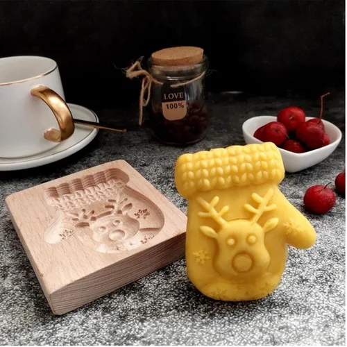 Miniatura 21 de Sello para galletas de búho 2 de madera - Molde tallado y prensa para pan de jengibre y galletas DIY (owl 2)