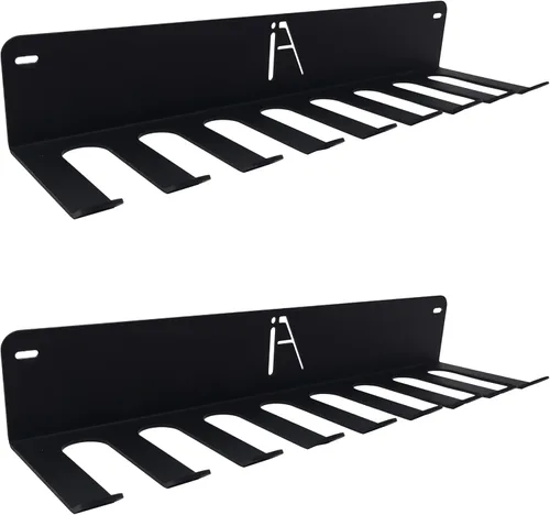 Miniatura 6 de IRON AMERICAN USA Omega Beast - Estante de almacenamiento de gimnasio con 11 ganchos, organizador de pared de gimnasio resistente, almacenamiento