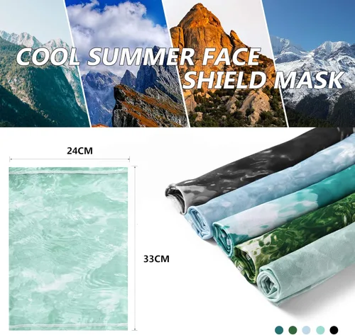 Miniatura 6 de MCTi Máscara de cuello UV, UPF 50, pasamontañas, máscara facial transpirable refrescante para el sol y el verano, para pesca, correr, paquete de 2