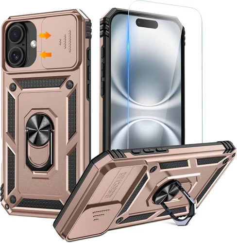Miniatura 41 de Goton Funda para iPhone 14 Plus con Protector de Pantalla - Funda con Cubierta Deslizante para Cámara con Soporte de Anillo, Resistente de Grado