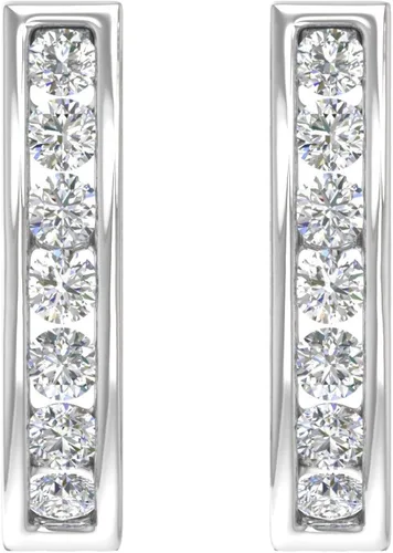 Miniatura 2 de Aretes de aro para mujer de 1 quilate con diamantes en oro de 14 quilates o platino