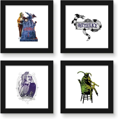 Trends International Gallery Pops Beetlejuice - Betelgeuse - Paquete de arte de pared (paquete de 4), póster de pared, 12.00 x 12.00 pulgadas,