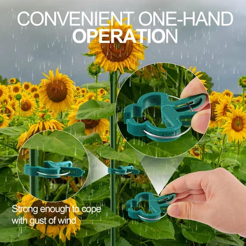 Miniatura 4 de Yinghezu 120 clips de soporte para plantas, flores y vides, clips de soporte para plantas de tomate de jardín para apoyar tallos, enredaderas