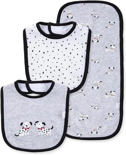 Miniatura 14 de Little Me Clothes for Baby Boys’ and Girls’ 2 Bibs and 1 Burp Cloth Set, Soft Cotton Feeding Essentials with Velcro Closures