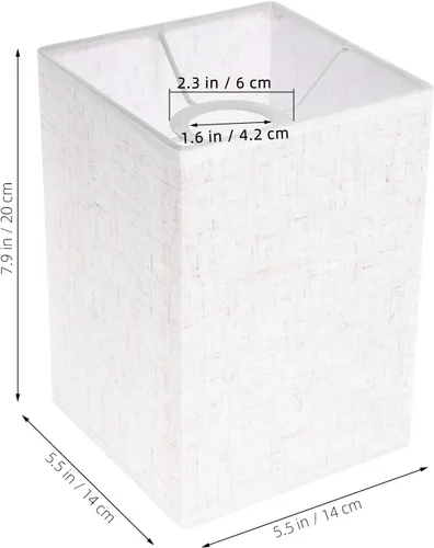 Miniatura 2 de Baluue Pantalla rectangular de lino de 7.87 x 5.51 x 5.51 pulgadas, cubierta de lámpara de mesa para lámparas de piso y escritorio, protección