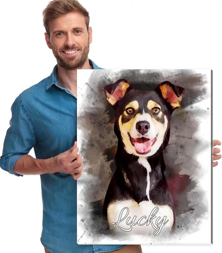 Miniatura 28 de Artsadd Impresión conmemorativa personalizada de retrato de mascotas, regalos artísticos hechos en Estados Unidos, lienzo de memoria personalizado