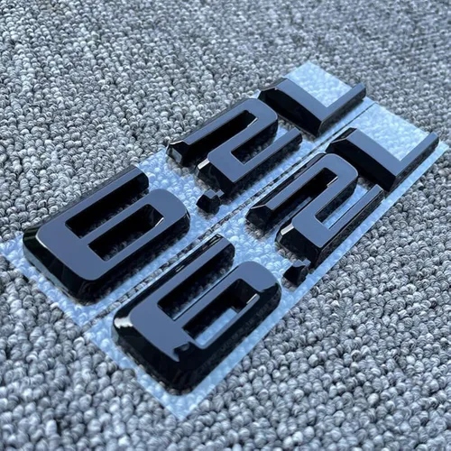 Miniatura 6 de 2 piezas 6.2L Emblema 3D para capó, adhesivo de logotipo y placa de estilo de carrocería, reemplazo para Silverado 1500 Sierra Camaro 19-22 (cromo)