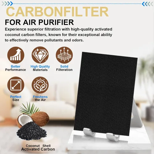 Miniatura 4 de Dekiru Filtro de carbón activado precortado para prefiltro HPA300 compatible con filtro purificador de aire Honeywell de repuesto, apto para una