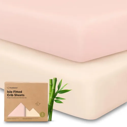 KeaBabies Paquete de 2 sábanas para cuna de bebé para niño y niña, 52x28 viscosa derivada de bambú, sábana para cama de niño pequeño, neutra, funda