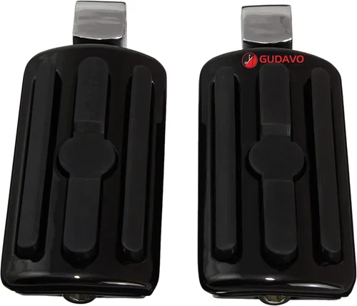 Miniatura 26 de Motocicleta cromo aluminio pie clavijas delantero pedal conductor clavijas con soportes para HONDA VF750 MAGNA 1996-2004 (G3I negro)