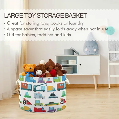 Miniatura 5 de senya Cesta de almacenamiento grande plegable bolsa de ropa redonda plegable de tela para ropa sucia cesta de lavado plegable para niños coches