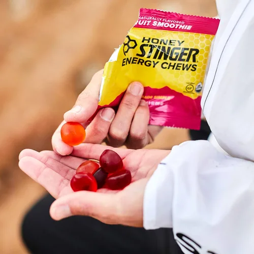 Miniatura 3 de Honey Stinger Organic Energy Chew - Paquete variado de 3 batidos de frutas, granada y flor de cerezo, sin gluten y sin cafeína, nutrición deportiva
