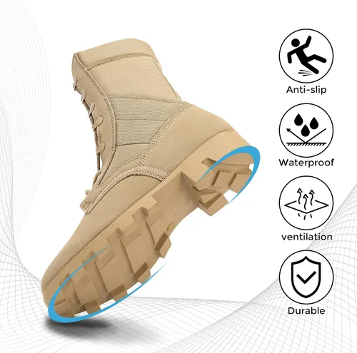 Miniatura 6 de WIDEWAY Botas tácticas del ejército para hombre botas de combate ligeras botas de selva botas de trabajo militares botas de desierto
