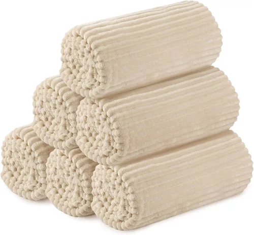 Miniatura 15 de Buryeah 6 Piezas Manta de Franela a Granel 50 x 60 pulgadas Manta para Pijamadas Boda al Aire Libre Manta Ligera, Certificado Oeko-tex Standard 100