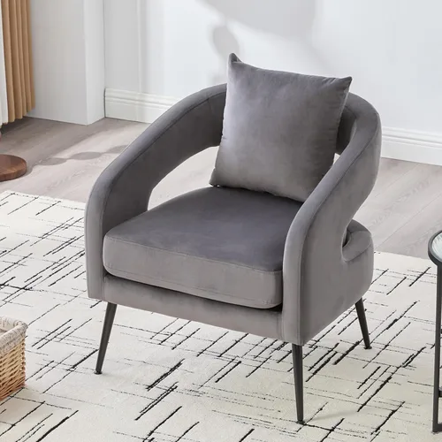 Miniatura 14 de Juego de 1 sofá biplaza pequeño y 2 sillas decorativas, juego de sofá y sillón de 3 piezas para sala de estar, moderno sofá de terciopelo con silla