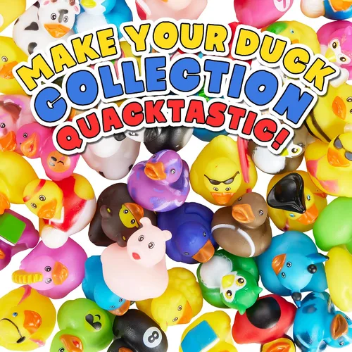 Miniatura 5 de Playbees Surtido de patos de goma para niños, paquete de 25 unidades, juego sensorial, alivio del estrés, relleno de calcetines, regalos