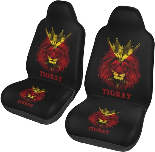 Miniatura 9 de República Dominicana 2 fundas para asientos delanteros de automóvil, fundas universales para asientos delanteros, juego completo de 2 piezas, se