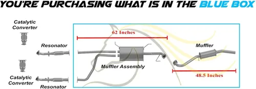 Miniatura 2 de Northeastern Exhaust Conjunto de silenciador central de acero inoxidable y kit de silenciador trasero compatible con Infiniti QX4 2001-2003
