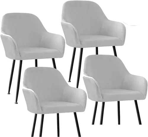 Miniatura 51 de Fundas protectoras de terciopelo elástico para sillas de comedor con brazos y respaldo curvado pequeño, juego de 6/4/2 para cocina, oficina, hogar