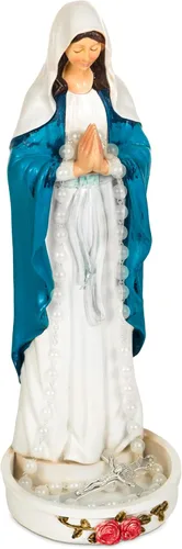 Estatua de soporte para rosario de Virgen María, 8 pulgadas, decoración católica de Madonna Blessed Mother Mary, regalo de rosario para mujeres,