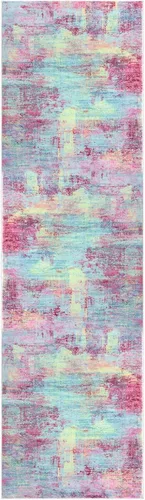 Miniatura 1054 de IOHOUZE Alfombra abstracta lavable de 3 x 12 pies para pasillos, antideslizante para cocina, camino de entrada de lana sintética para interiores