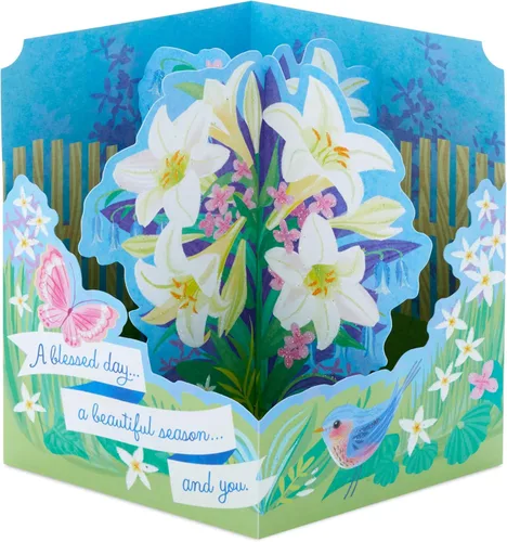 Miniatura 2 de Hallmark Paper Wonder - Tarjeta de Pascua desplegable (lirios)