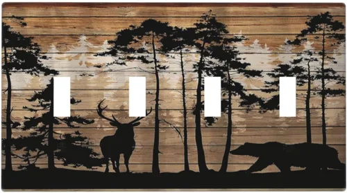 Miniatura 85 de Mid Century Morden Boho - Placa de pared para interruptor de luz dúplex de 1 banda, placa frontal decorativa eléctrica para receptáculo para baño