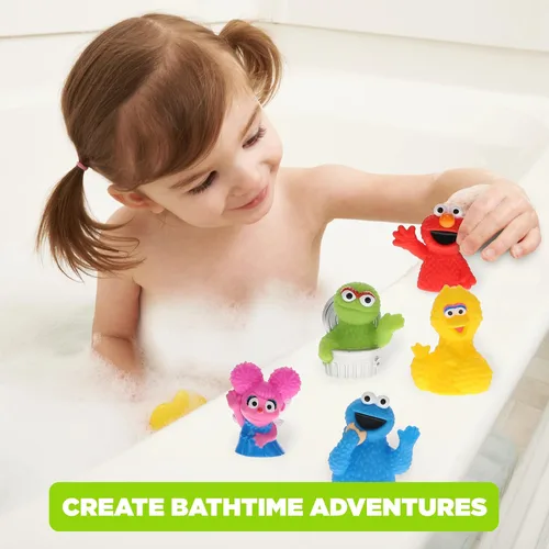Miniatura 3 de Sesame Street Juego de marionetas de dedo de 10 piezas, recuerdos educativos para fiestas y juguetes de baño